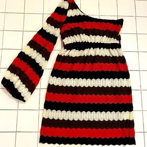 Judith March crochet one sleeve dress